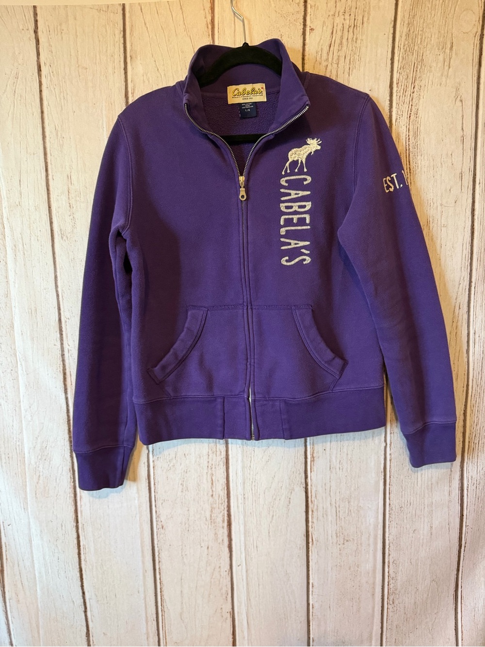 Cabela's Women's Full-Zip Embroidered Logo Sweatshirt, Purple